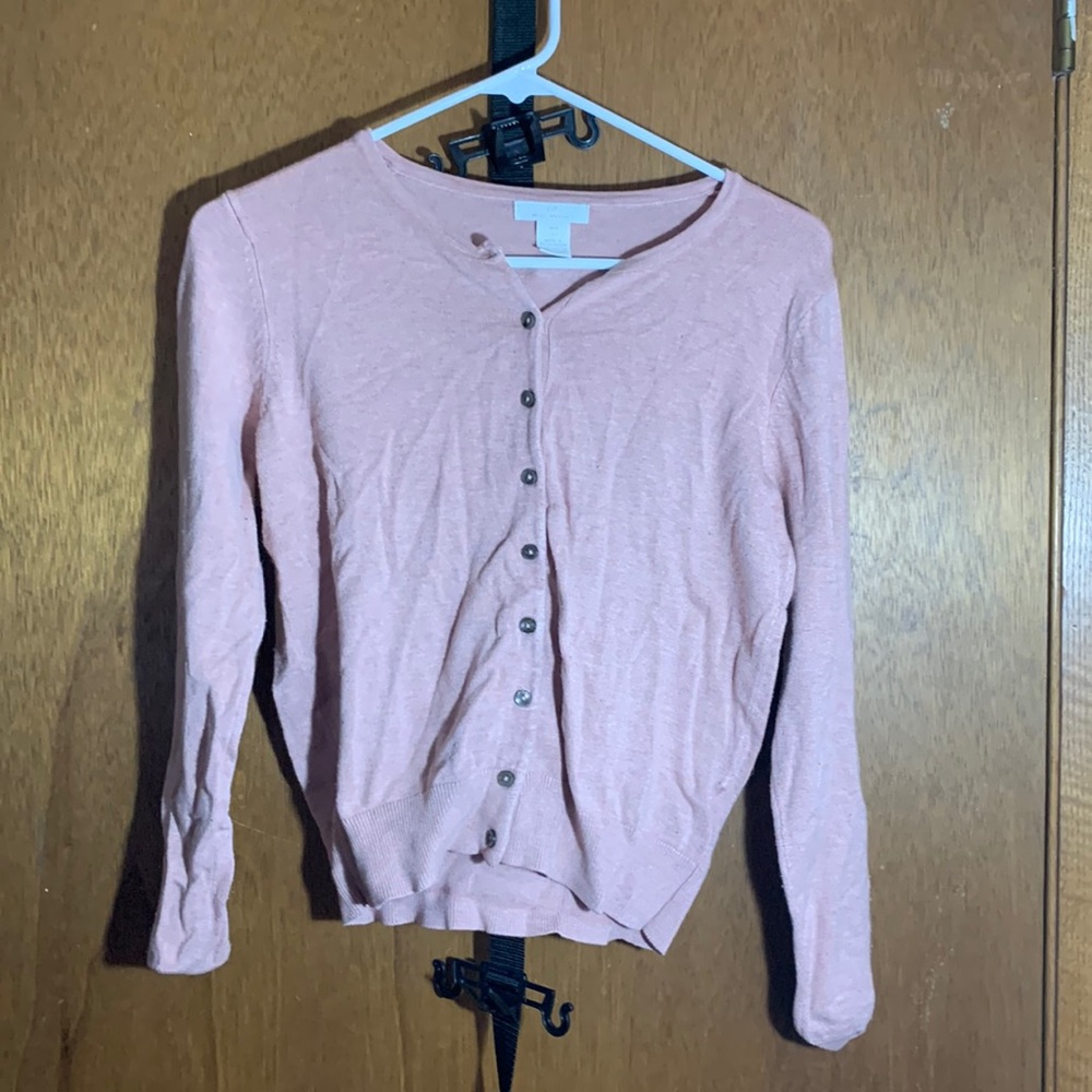 Pink basics cardigan button up size S